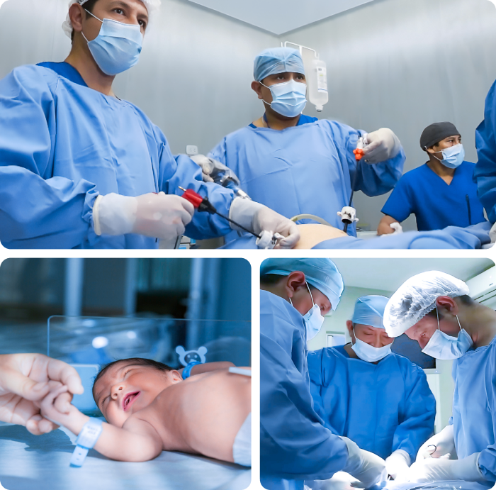 Médicos especialistas en el quirófano